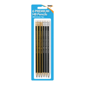 Tiger Eraser Tip HB Pencils 12x6 72 Pack TGR01535 F