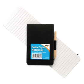 Tiger Police Style Notebook including Pencil 96 Pages 130mm x 85mm Black 12 Pack 544151 F