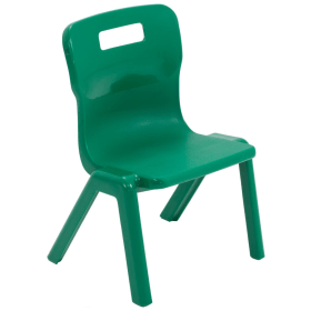 Titan One Piece Classroom Chair 3 4 Years 260mm Seat Height Green 30 Pack KF78596 F