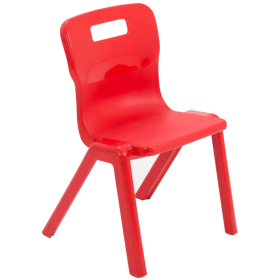 Titan One Piece Classroom Chair 4 6 Years 310mm Seat Height Red 10 Pack KF838704 F
