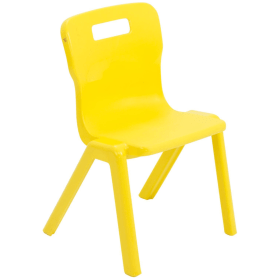 Titan One Piece Classroom Chair 4 6 Years 310mm Seat Height Yellow 10 Pack KF838708 F