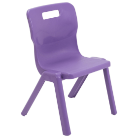 Titan One Piece Classroom Chair 6 8 Years 350mm Seat Height Purple KF78514 F