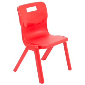 Titan One Piece Classroom Chair 6 8 Years 350mm Seat Height Red 30 Pack KF838733 F