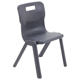 Titan One Piece Classroom Chair 8 11 Years 380mm Seat Height Charcoal 30 Pack KF838741 F