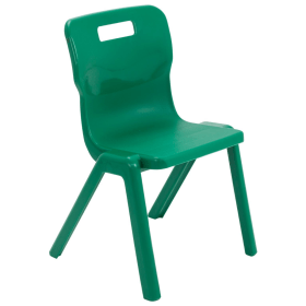 Titan One Piece Classroom Chair 8 11 Years 380mm Seat Height Green 10 Pack KF838715 F
