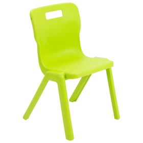 Titan One Piece Classroom Chair 8 11 Years 380mm Seat Height Lime 30 Pack KF78625 F