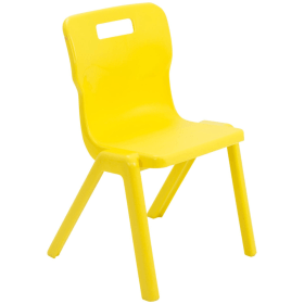 Titan One Piece Classroom Chair 8 11 Years 380mm Seat Height Yellow 30 Pack KF838742 F