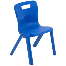 Titan One Piece Classroom Chair 363x343x563mm Blue KF72155 F
