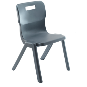 Titan One Piece Classroom Chair 363x343x563mm Charcoal KF72157 F