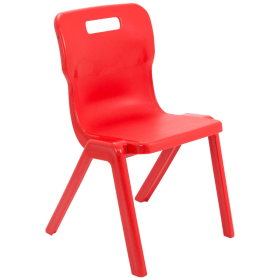 Titan One Piece Classroom Chair 480x486x799mm Red KF72169 F