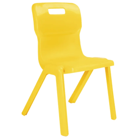 Titan One Piece Classroom Chair 480x486x799mm Yellow KF72173 F