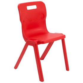 Titan One Piece Classroom Chair 482x510x829mm Red KF72174 F