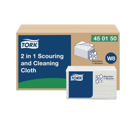 Tork 2 in 1 Scouring and Cleaning Cloths White 360 Pack 893793 F