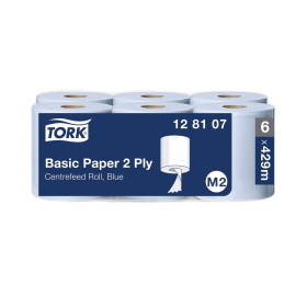 Tork Basic Paper Centrefeed Roll 2 Ply 150m Blue 6 Pack 463752 F