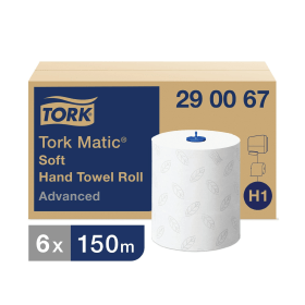 Tork Matic Hand Towel H1 White 150m 2 Ply 6 Pack 446911 F