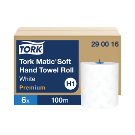 Tork Matic Hand Towel Roll H1 100m 2 Ply White 6 Pack 410986 F