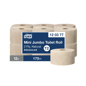 Tork Mini Jumbo Toilet Roll 2 Ply 850 Sheets 12 Pack 829209 F