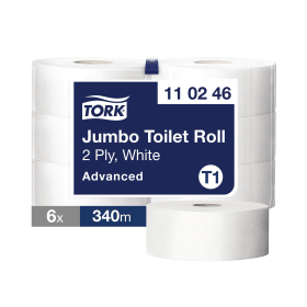 Tork T1 Jumbo Toilet Roll 2 Ply 1700 Sheets 6 Pack 444951 F