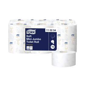 Tork T2 System Mini Jumbo Toilet Roll 2 Ply 850 Sheets 12 Pack 406902 F