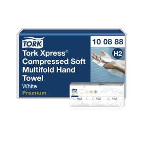 Tork Xpress Compressed Soft Multifold Hand Towels 320mm x 212mm 2 Ply White 2040 Pack 893620 F