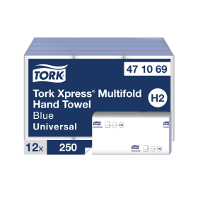 Tork Xpress Multifold Hand Towel H2 213mm x 241mm 1 Ply Blue 3000 Pack 208533 F