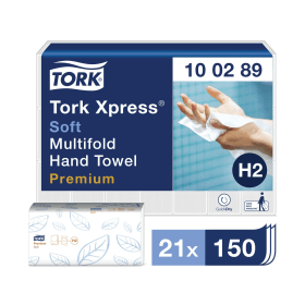 Tork Xpress Multifold Hand Towel H2 250mm x 212mm 2 Ply White 3150 Pack 478770 F