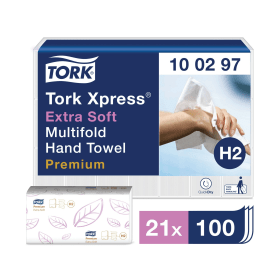 Tork Xpress Multifold Hand Towel H2 340mm x 212mm 2 Ply White 2100 Pack 410997 F