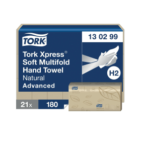 Tork Xpress Soft Multifold Hand Towel Advanced 213mm x 240mm 2 Ply Natural 3780 Pack 1302 829207 F