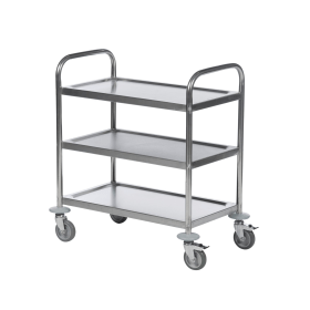 Trolley 3 Tier Stainless Steel Silver 372151 F