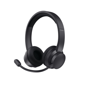 Trust Ayda Wireless On Ear ENC Stereo Headset USB C 3.5mm Jack Black 915440 F