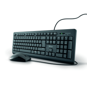 Trust TKM 250 Wired Keyboard And Mouse Set Black UK 772473 F