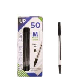 UP Ballpoint Pen 0.7mm Medium Black 50 Pack 912791 F