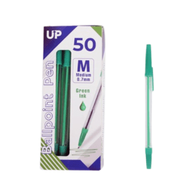 UP Ballpoint Pen 0.7mm Medium Green 50 Pack 912794 F