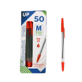 UP Ballpoint Pen 0.7mm Medium Red 50 Pack 912793 F