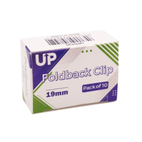 UP Black Foldback Clip 19mm 10 Pack UP0120 912815 F