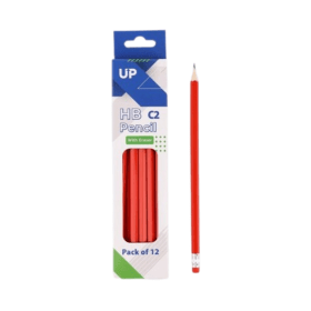 UP C2 HB Wood Case Pencil with Eraser 12 Pack 912858 F