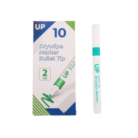 UP Drywipe Bullet Tip Markers 2mm Line Green 10 Pack 912878 F