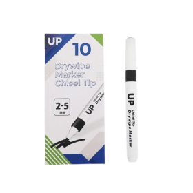 UP Drywipe Chisel Tip Markers 2 5mm Line Black 10 Pack 912875 F