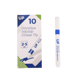 UP Drywipe Chisel Tip Markers 2 5mm Line Blue 10 Pack 912877 F