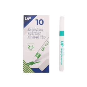 UP Drywipe Chisel Tip Markers 2 5mm Line Green 10 Pack 912879 F