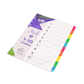 UP Index White Multicoloured Index Dividers 1 10 UP0053 912764 F