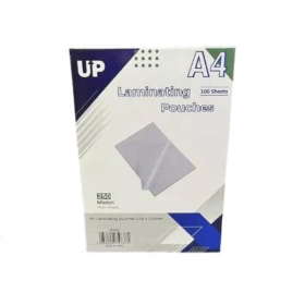 UP Laminating Pouch A4 250 micron Gloss 100 Pack UP0002 912871 F