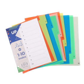UP Multicoloured Index Dividers 1 10 912846 F