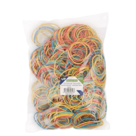 UP Rubber Bands Assorted Sizes And Colours 454g UP0112 912778 F