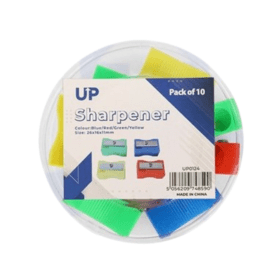 UP Single Hole Plastic Pencil Sharpener Assorted 10 Pack UP0124 912797 F