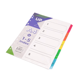 UP White Multicoloured Index Dividers 1 5 UP0052 912775 F