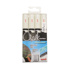Uni Ball Chalk Marker Medium Bullet Tip White 4 Pack 364212 F