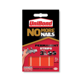 UniBond No More Nails Red Permanent Adhesive Strip 20 x 40mm 10 Pack 114644 F