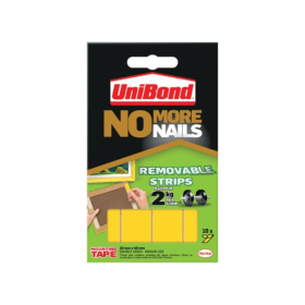 UniBond No More Nails Yellow Removable Adhesive Strips 20mm x 40mm 10 Pack 180112 F