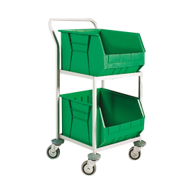 VFM 2 Bin Storage Trolley Green SBY10433 F